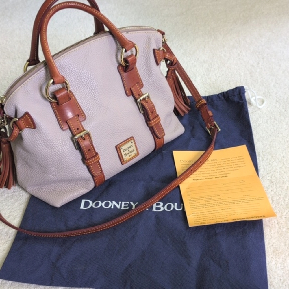 ENDS SOON! Dooney & Bourke Taupe Bristol Pebbled Leather Satchel